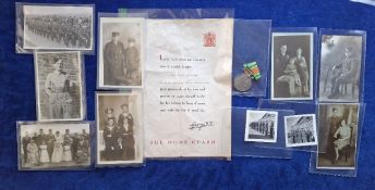 Militaria, Home Guard, a small selection of items relating to Louis Albert Fallanche who was awarded