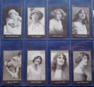 Cigarette cards, R J Hill, Actresses Chocolate (Hill Cigarettes backs), 8 cards (fair/near gd)
