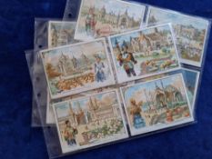 Trade cards, Singer Sewing Machines Paris Expo 1900 XL sized (set 12 cards) (fair/gd)