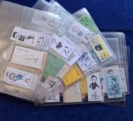 Trade cards, Football, Small quantity of caricature trading cards arranged by player, several series