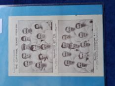 Trade cards, Football, Boys Magazine G size insert Cup Final Teams 1925-26 Manchester City &