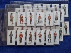 Cigarette cards, Gallaher Types of the British Army (green backs) (set 50 cards) (fronts gen gd,