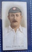 Wills, Cricketers 1896 type card, H Baldwin Hampshire (gd)