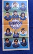 Trade card Poster, A&BC Gum Football Poster, #4 Everton (folds as issued, slight gum stain mark on