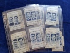 Cigarette cards, Carreras Turf, Footballers, uncut slides, 2 per card (set 25 cards, 50 player