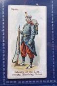 Cigarette card, Wills Soldiers & Sailors type card (blue back) Spain Infantry of the Line slightly