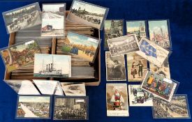 Postcards, Foreign, approx 1100 cards, printed, artist drawn and some RPs. Mainly USA scenes but