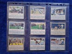 Trade cards, Quaker Oats, Great Moments in Sport, 17 cards cut from packages, including Jesse Owens,