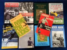 Football books, a collection of 10 hardback Biographies and Autobiographies, inc. 'Living for Kicks'
