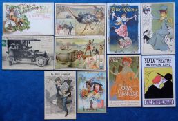 Postcards and Adverts, selection inc. Taxi Paris, Maggi Glamour, Matheson Lang Scala Theatre,
