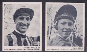 Trade cards, Racing Blue, 16 different cards. 'P' size, Jockeys (10 cards) and Racehorses (6