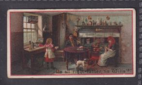 Cigarette card, Wills, Advertisement card Showcard, Interior Scene Husband Wife Child Dog, Eothen