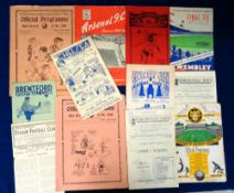 Football programmes, a collection of twelve 1930/40's issues including Arsenal v Derby FAC, 33/34,