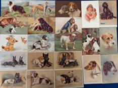 Postcards, Dogs, a collection of approx. 34 illustrated cards of dogs. Artists include Drummond (3),