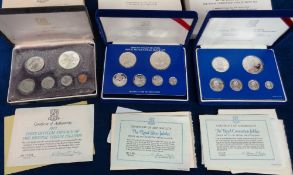 Coins, 2 British Virgin Islands Royal Coronation Jubilee silver Proof Sets commemorating the 25th