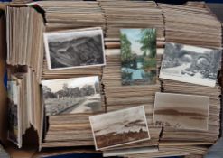 Postcards, approx. 2000 cards to include theatrical, animals, topo, greetings, comic, foreign,