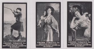 Cigarette cards, India, Crown Tobacco Co, Actresses, 'X' size, three cards, May Kennedy, Patti Wells