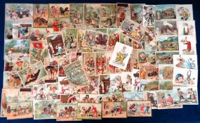 Trade cards, Suchard, a collection of 75+ early cards, all late 1800's, part sets & odds inc.