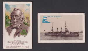 Cigarette cards, USA, Hilson & Co, two type cards, Battleships & Signal Flags 'You Are in