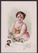 Tobacco advertising, USA, Allen & Ginter, Actresses with Flowers, type card, large, A4 size,