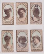 Cigarette cards, USA, Drummond Tobacco Co, Actresses (Portraits in Oval), six cards, Angeline