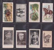 Cigarette cards, TP Goodbody, 8 cards Types of Soldiers, War Pictures, Colonial Forces (Brown),
