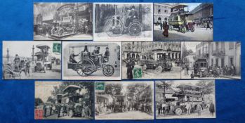 Postcards, France, interesting selection of Motor Buses and Transport, inc. Teniet El-Haad (