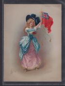 Cigarette cards, USA, ATC, Hamilton King Girls (62-86, Flag Girls) 'G' size (15/25, missing nos