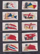 Cigarette cards, W T Davies & Sons, Flags & Funnels of Leading Steamship Lines (set 50 cards) (gd/