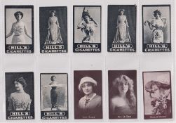 Cigarette cards, 16 cards, all Actress / Beauty theme, R J Hill Actresses Continental Seven