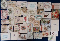 Greetings Cards, a selection of approx. 270 mostly Victorian cards to include glitter, deckle edged,