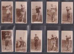 Cigarette cards, Millhoff Famous Golfers (set 27 cards) includes Bobby Jones, Harry Vardon, Walter
