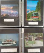 Postcards, a modern card collection of approx. 91 cards in 2 modern albums (with slip cases, good