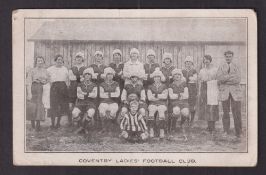 Football postcard, Coventry Ladies FC, printed card of squad and officials (unused sl grubby)