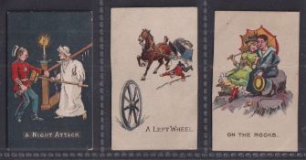 Cigarette cards, Albert & Bromet, Naval & Military Phrases, three cards, 'A Night Attack' and 'A