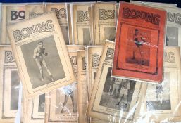 Boxing magazines, a collection of 70+ issues of 'Boxing' magazine with dates ranging between