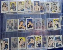Trade cards, Kiddy's Favourites Popular Boxers, 73 cards, all with blue titles on the front not a