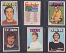 Trade cards, A&BC Gum, Footballers 1972 Rub Coin Scottish Blue Backs 1-89 (set 89 cards) including