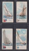 Cigarette cards, Hignett's, Yachts (Black back), four cards, Ailsa, Euriquita, Satanita & Veda (gen.