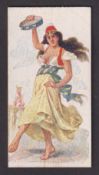 Cigarette card, J. & F. Bell Ltd, Beauties (Tobacco Leaf & Three Bells Back), type card, ref. H32,