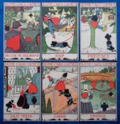 Postcards, Card Games, Comedy set by J.H.R., Grab, Old Maid, Nap, Bridge etc., pub. by WR & S, (