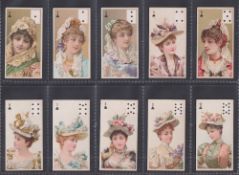 Cigarette cards, Wills, Beauties, Playing Card Inset (set, 52 cards) (gd/vg)