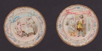 Trade cards, Liebig, Table card T13 Taverner & Customer (set 6 cards) (fronts gd, backs with