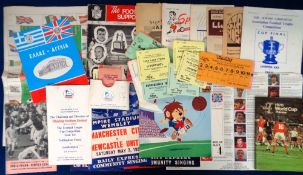 Football memorabilia, a mixed selection of items including FAC Song Sheets for 1955, 62, 69, &