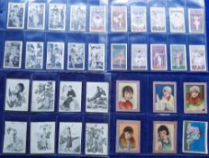 Cigarette cards, China, 145 cards all Chinese Beauties, mostly printed backs with Chinese writing,