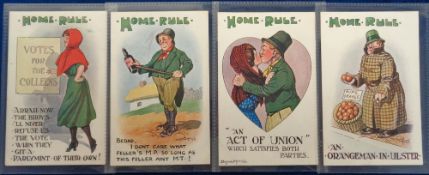 Postcards, Comic, 4 scarce Irish 'Home Rule' cards illustrated by Donald McGill and published by