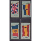 Trade cards, Barratt's, National Flags, ref. HB57, four cards, England, Holland, Roumania & Spain (