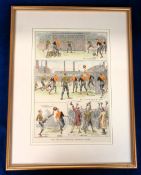 Football engraving, Newton Heath v Wolverhampton Wanderers, 11th November, 1893 played at Bank