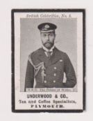 Trade card, Underwood & Co, British Celebrities, type card, no 8 H.R.H. The Prince of Wales (gd) (