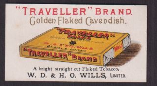 Cigarette card, Wills, Advertisement Card, Tobacco packet for 'Traveller Brand' (gd) (1)